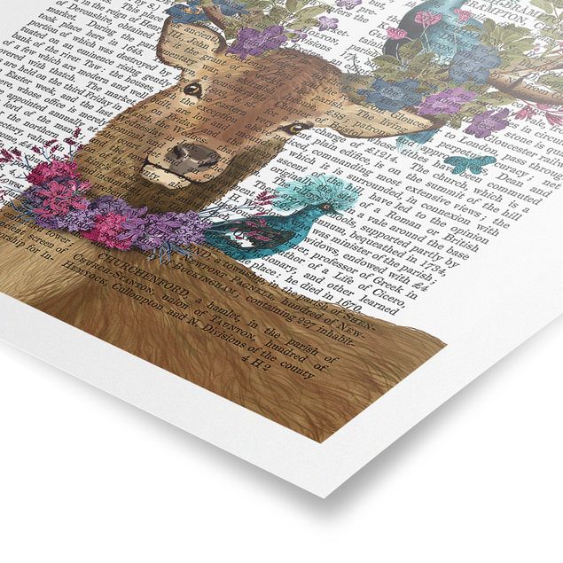 Prints quotes Fowler - Deer With Pigeons