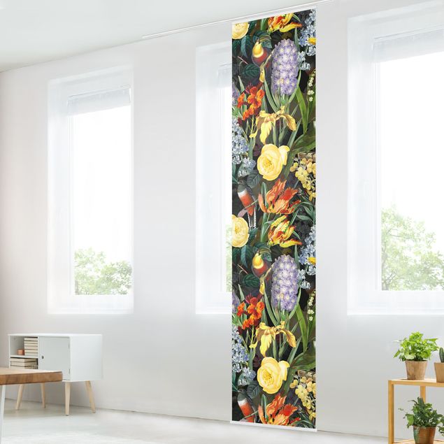 Kitchen Flowers With Colourful Tropical Birds