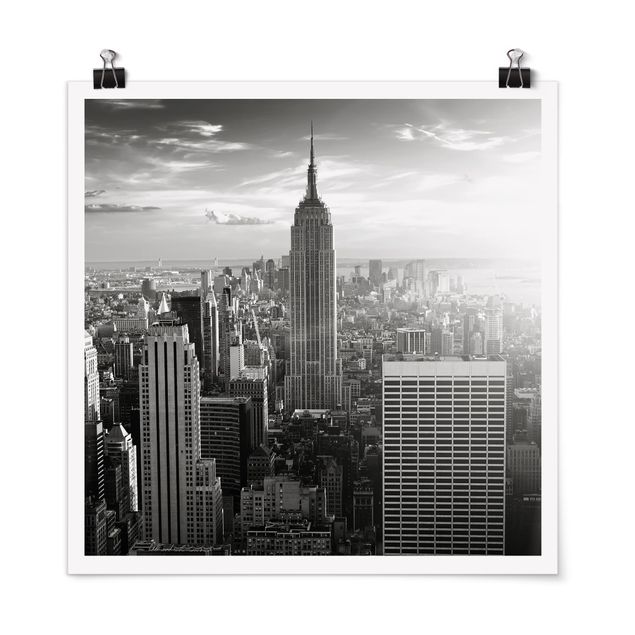 Black and white poster prints Manhattan Skyline
