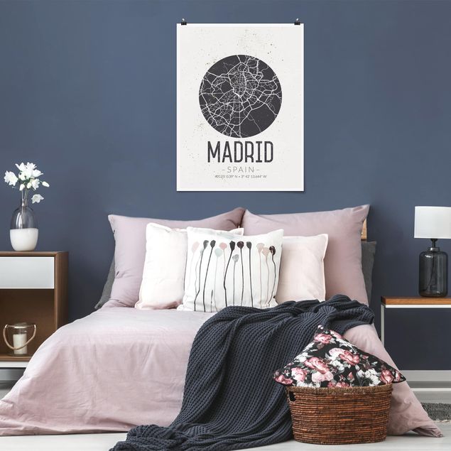 Posters maps Madrid City Map - Retro