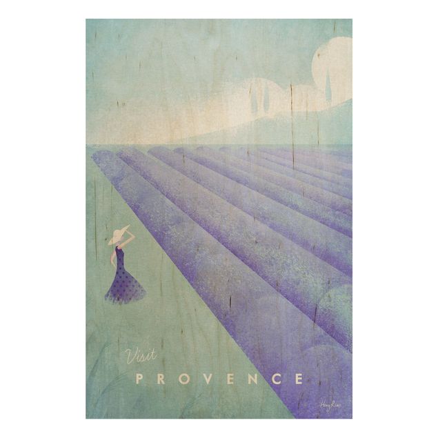 Wood prints flower Travel Poster - Provence