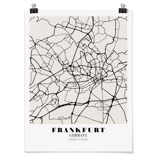 Framed quotes Frankfurt City City Map - Classical