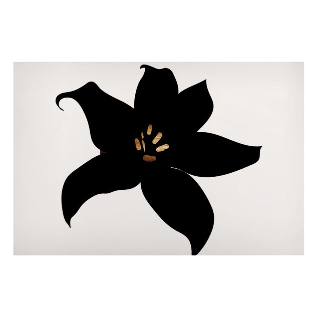 Orchid print Graphical Plant World - Orchid Black And Gold