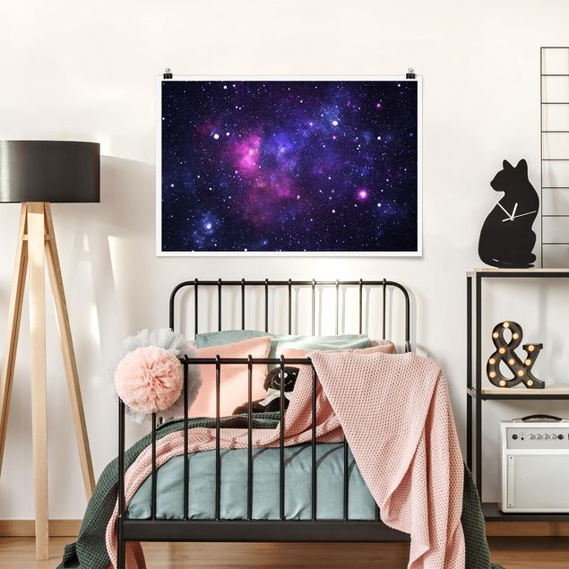 Purple canvas wall art Galaxy