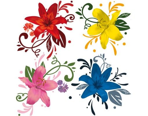 Window stickers flower Lily Dream Set