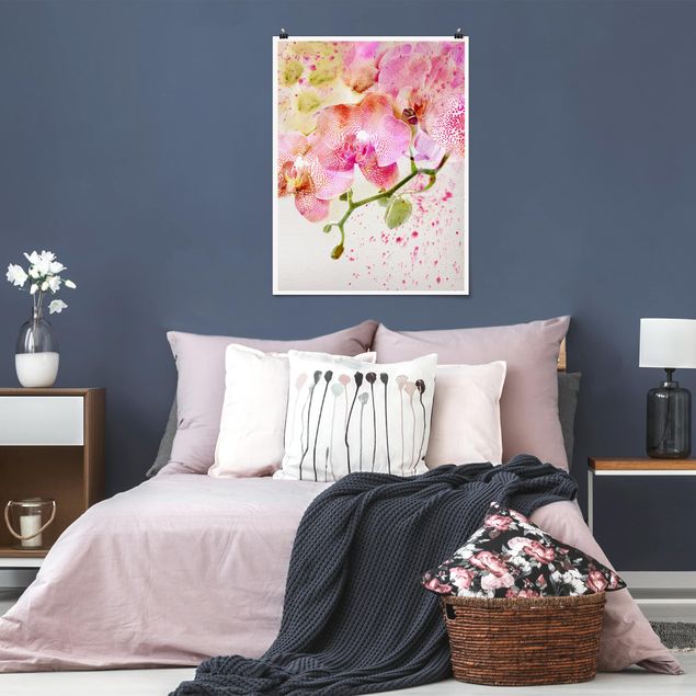 Orchid wall art Watercolour Flowers Orchids