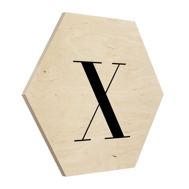 Wood prints Letter Serif White X