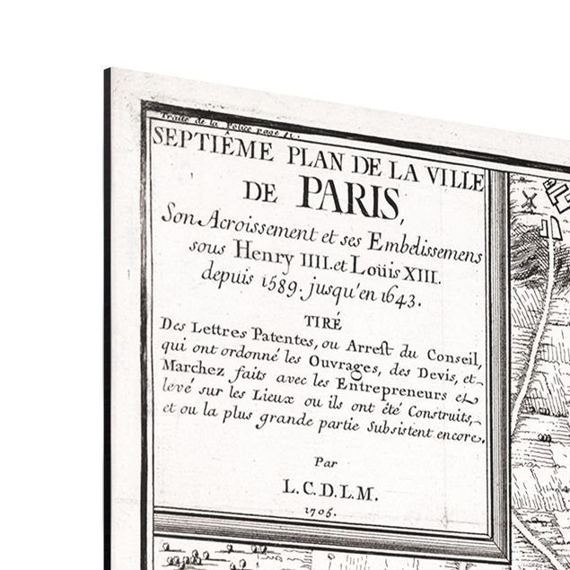 Framed world map Vintage Map City Of Paris Around 1600