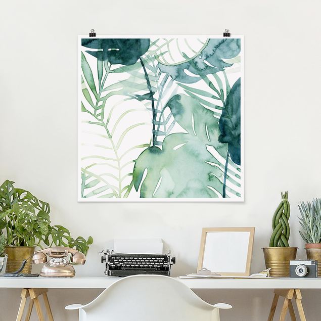 Prints floral Palm Fronds In Water Color II