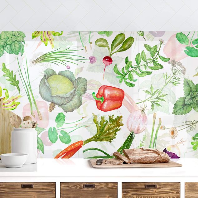 Kitchen Vegetables And Herbs Illustration