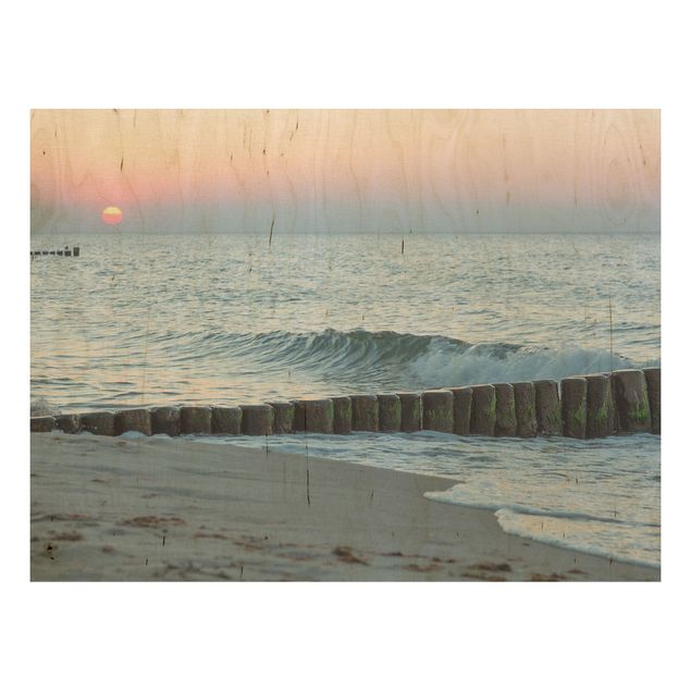 Wood prints landscape Sunset At The Beach