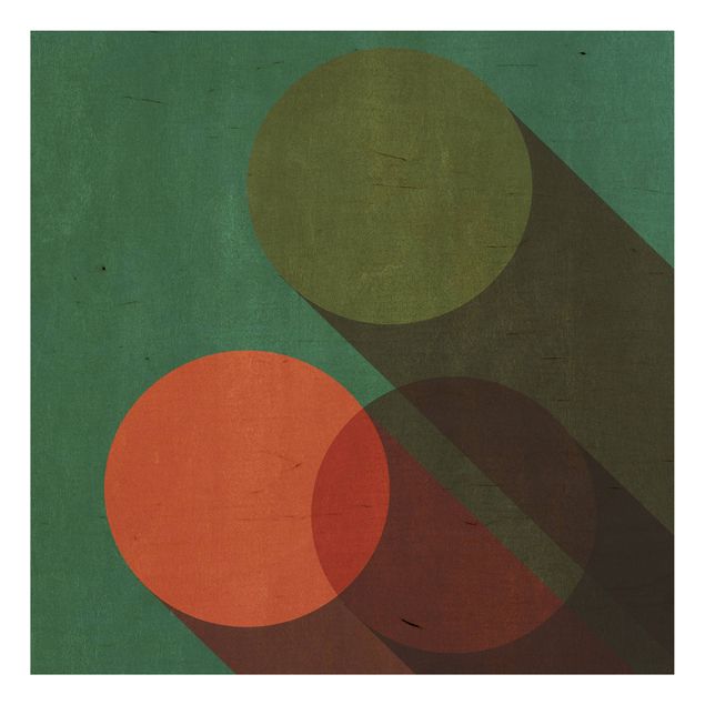 Prints Abstract Shapes - Circles In Green And Red