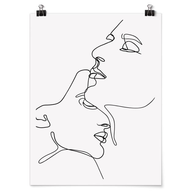 Art posters Line Art Gentle Faces Black And White