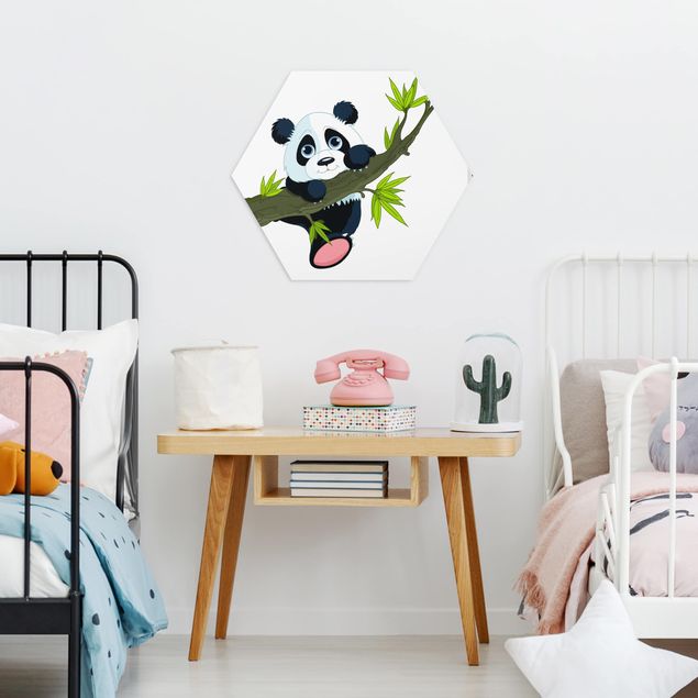 Panda art print Climbing Panda