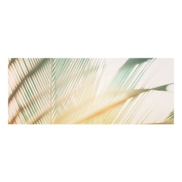 Glass splashback Tropical Plants Palms At Sunset II