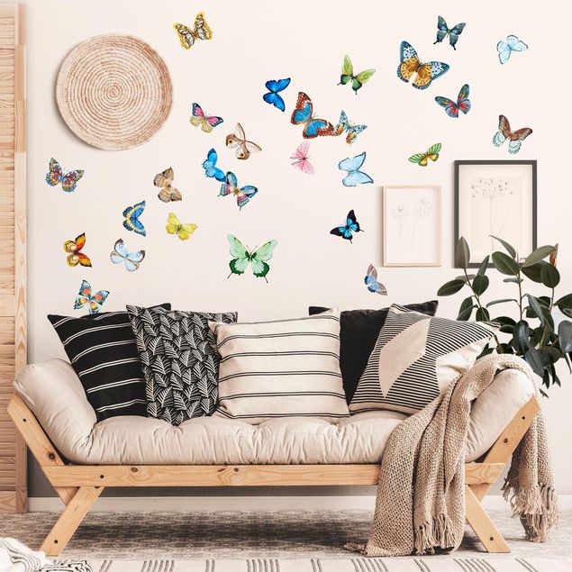 Butterfly wall art stickers Watercolour Butterflies Set