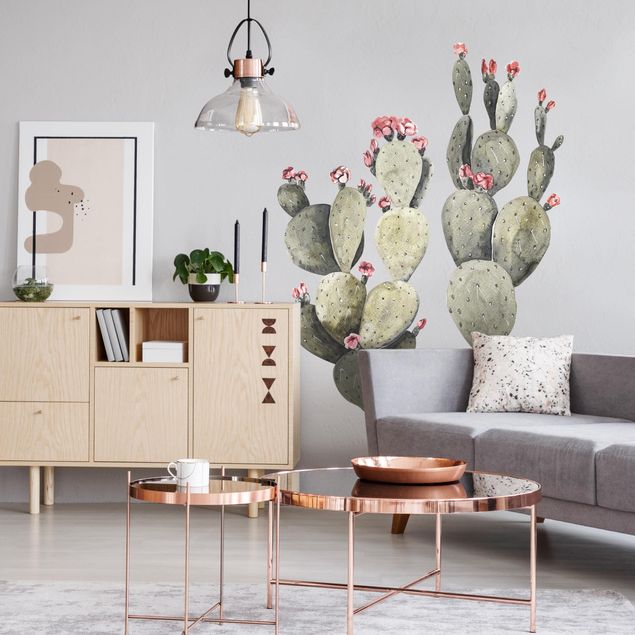 Wall stickers plants Watercolour Two Cactuses XXL