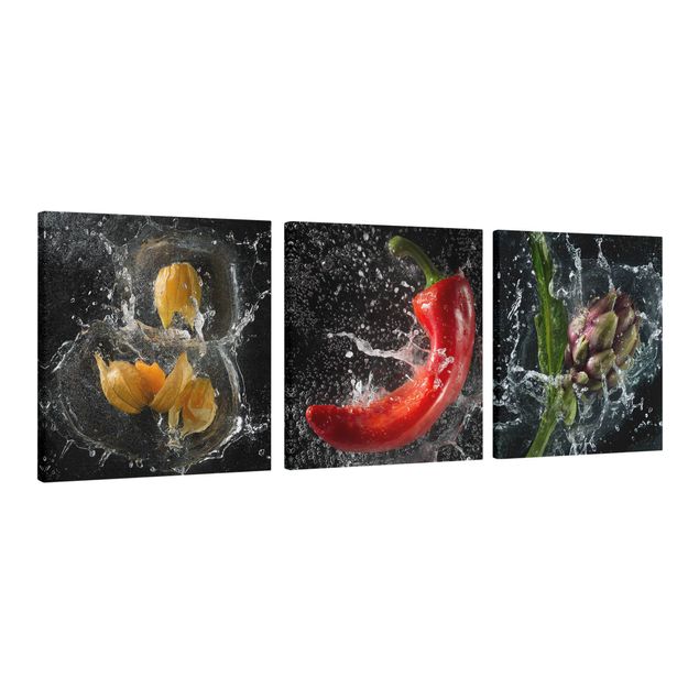 Modern art prints Pepper artichoke Physalis Splash