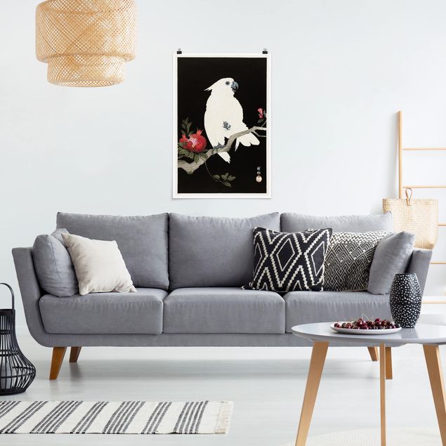 Prints animals Asian Vintage Illustration White Cockatoo