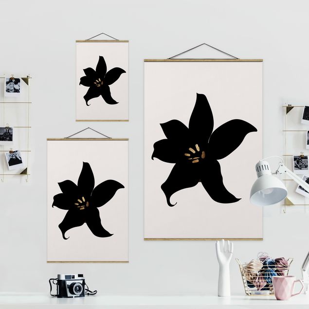 Floral picture Graphical Plant World - Orchid Black And Gold