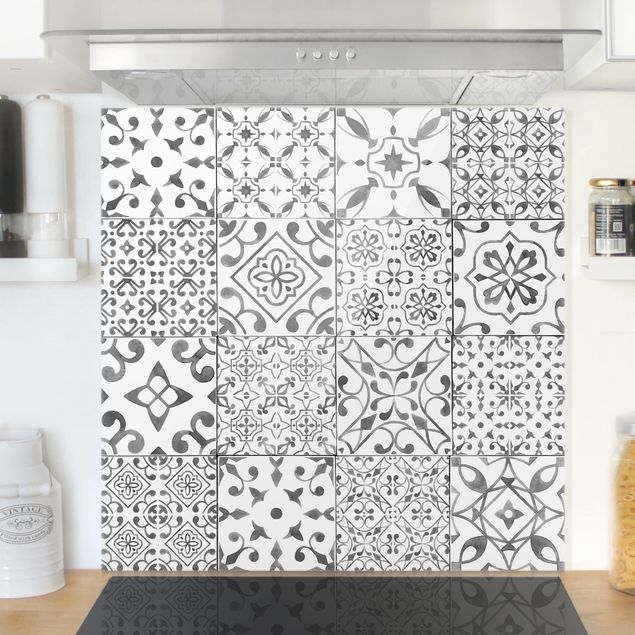 Kitchen Pattern Tiles Gray White