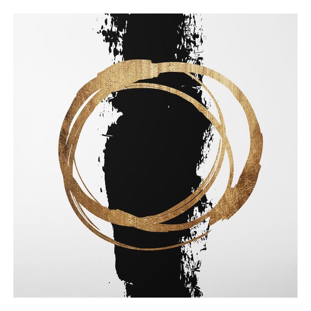Art posters Abstract Shapes - Gold And Black