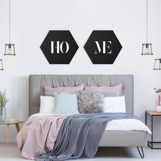Prints quotes Letters HOME White Set I