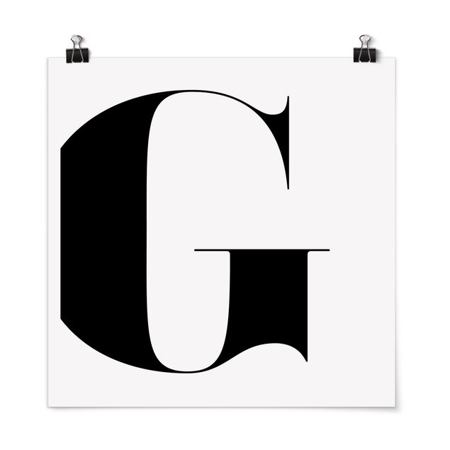 Posters black and white Antiqua Letter G