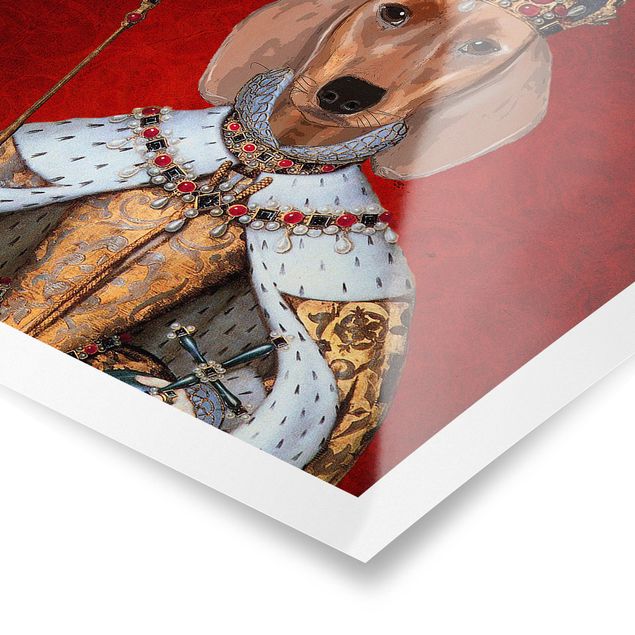 Retro prints Animal Portrait - Dachshund Queen