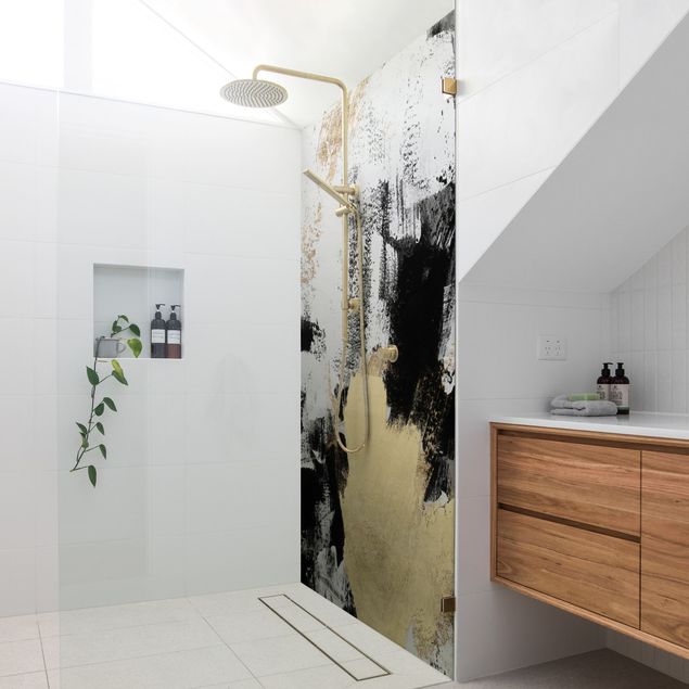 Shower wall cladding - Golden Collage