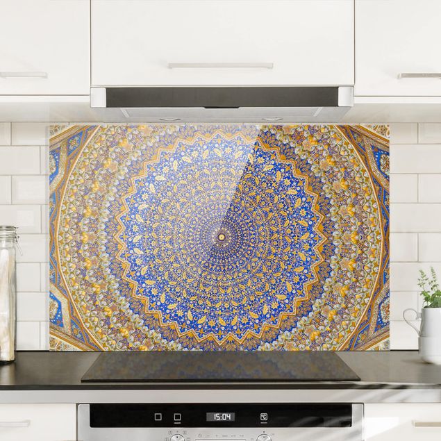 Glass splashback kitchen architecture and skylines Dome Of The Mosque