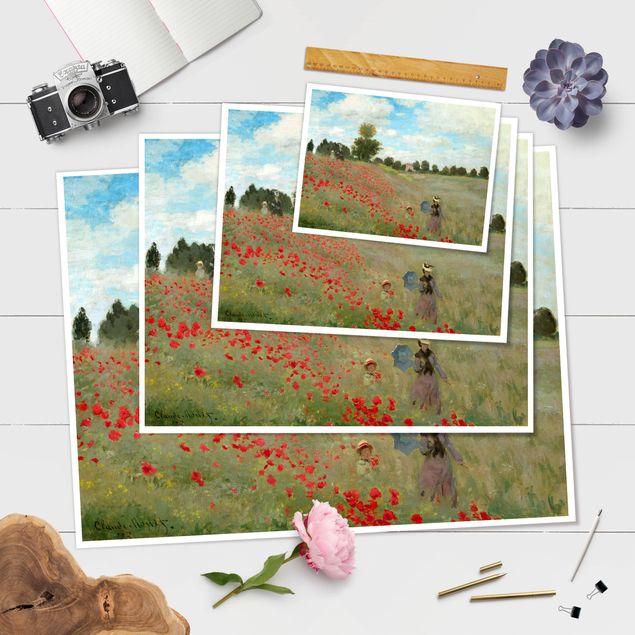 Flower print Claude Monet - Poppy Field Near Argenteuil