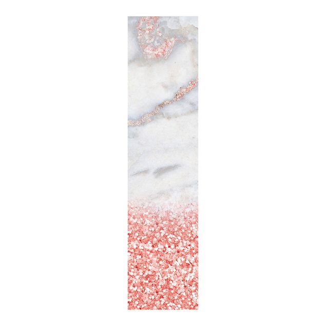 Sliding panel curtains abstract Marble Look With Pink Confetti