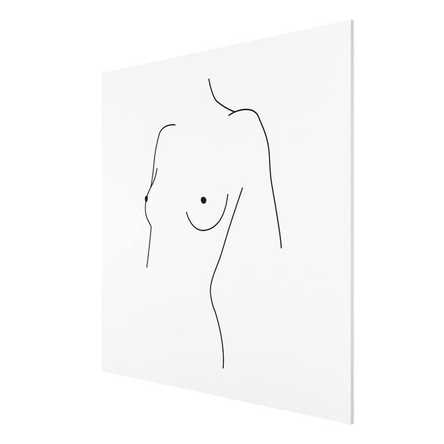 Canvas art Line Art Nude Bust Woman Black And White