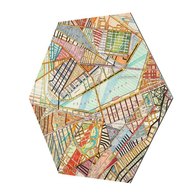 Hexagon shape pictures Modern Map Of Boston