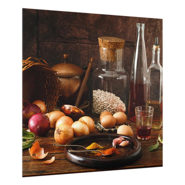 Glass splashback spices and herbs Cooking Fragrances