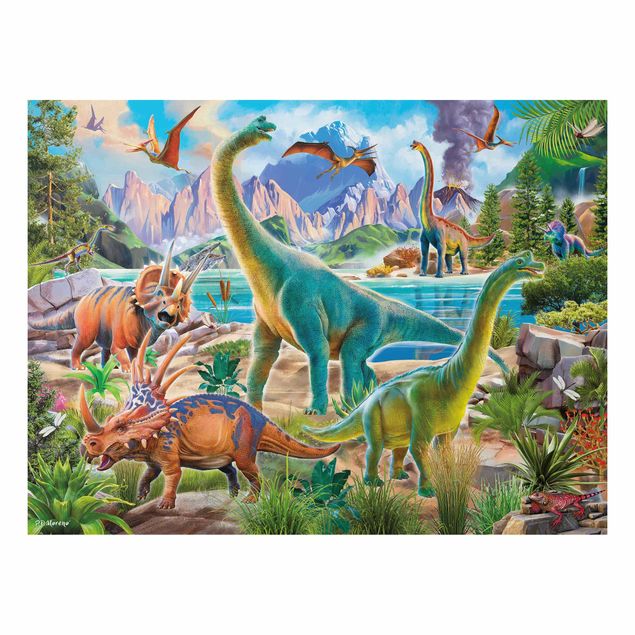 Cat print Brachiosaurus And Tricaterops