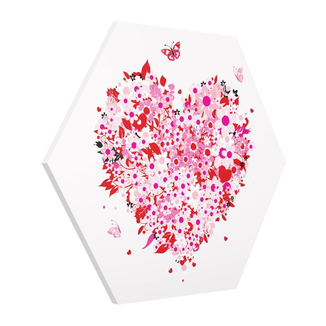 Modern art prints Floral Retro Heart