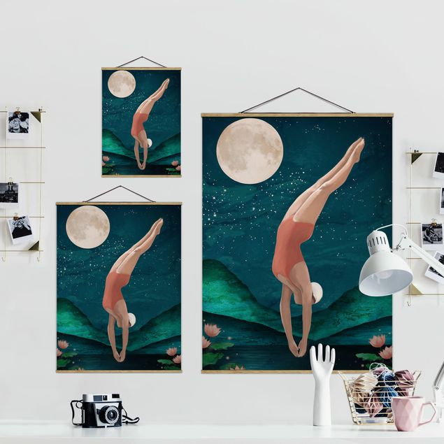 Laura Graves Art Illustration Bather Woman Moon Painting