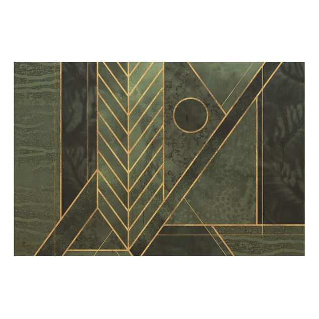 Prints Geometric Shapes Emerald Gold