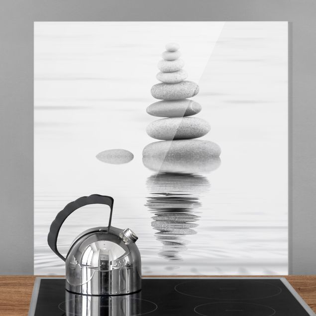 Kitchen Stone Tower In The Water Black And White