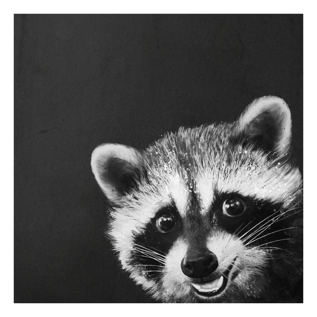 Kitchen Illustration Racoon Black And White Painting