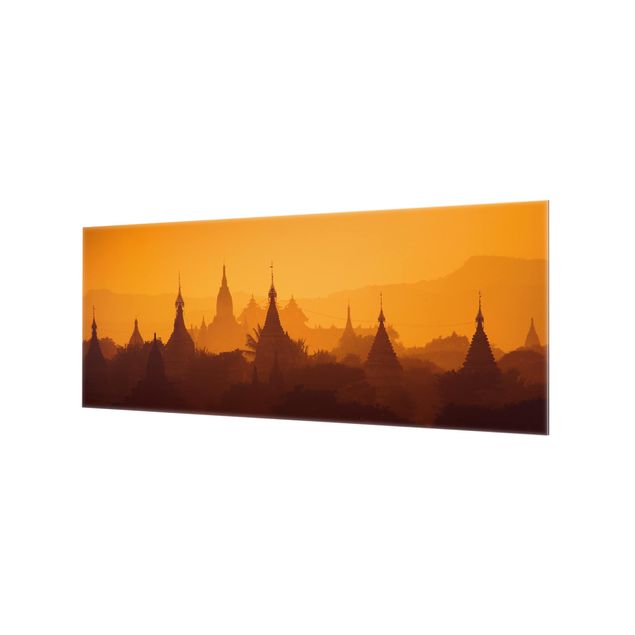 Glass Splashback - Temple City In Myanmar - Panoramic