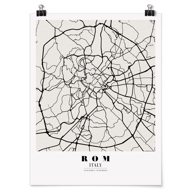 Framed quotes Rome City Map - Classical