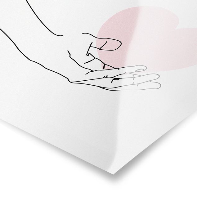 Prints Hand With Heart Line Art