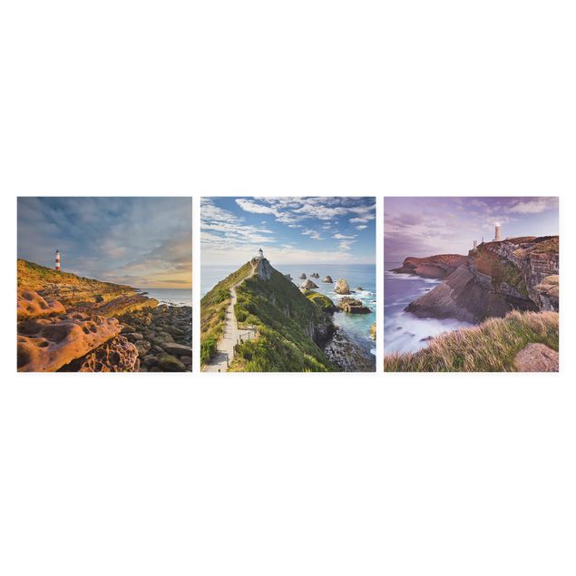 Canvas landscape Lighthouse Trio