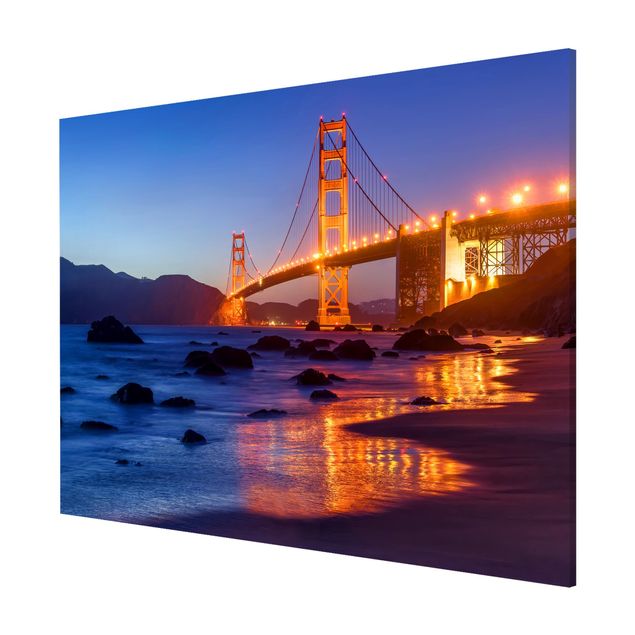 Skyline prints Golden Gate Bridge At Dusk
