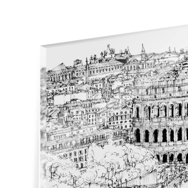 Glass Splashback - City Study - Rome - Panoramic