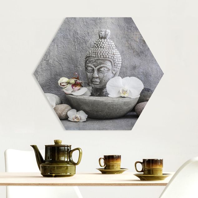 Kitchen Zen Buddha, Orchids And Stones