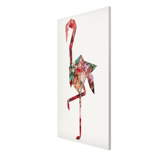 Prints floral Origami Flamingo